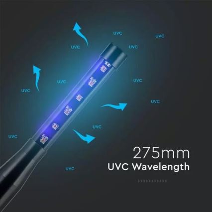 Hordozható fertőtlenítő germicid lámpa mini UVC/14W/230V 3000 mAh