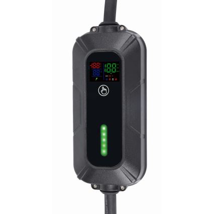 Utazó töltőállomás EV/PHEV elektromos autókhoz – AC Type 2, 32 A/400 V, 22 kW, IP55, 5 m + 230 V 3,7 kW adapter + hordtáska