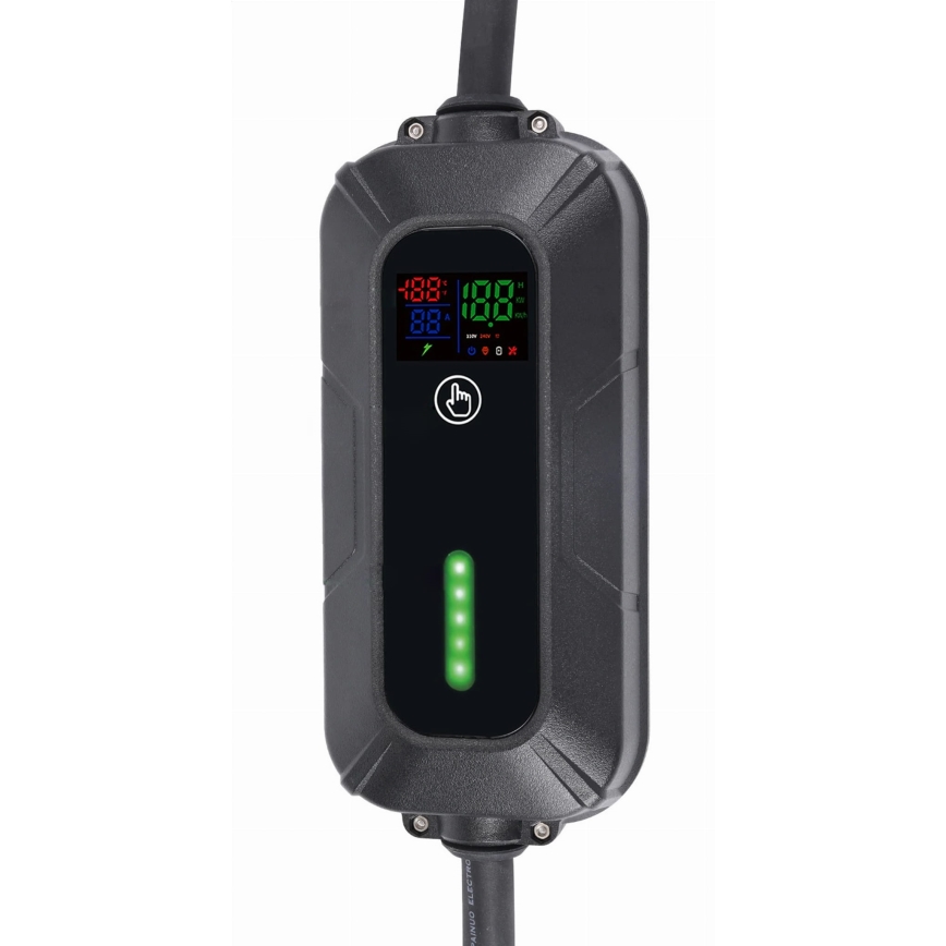 Utazó töltőállomás EV/PHEV elektromos autókhoz – AC Type 2, 32 A/400 V, 22 kW, IP55, 5 m + 230 V 3,7 kW adapter + hordtáska