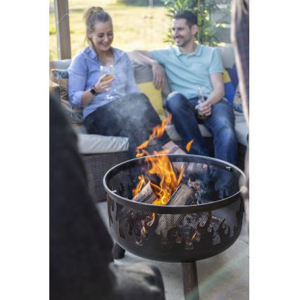 Hordozható fa tűzrakó WILDFIRE rácssal, átmérő 61 cm