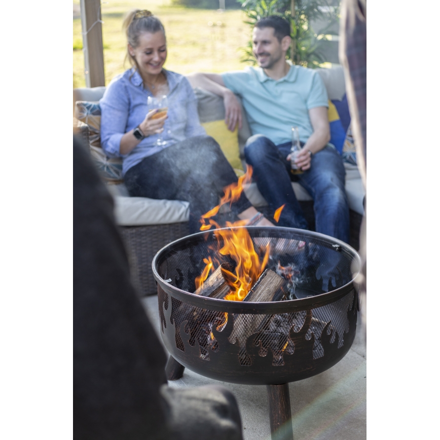 Hordozható fa tűzrakó WILDFIRE rácssal, átmérő 61 cm