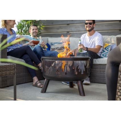 Hordozható fa tűzrakó WILDFIRE rácssal, átmérő 61 cm