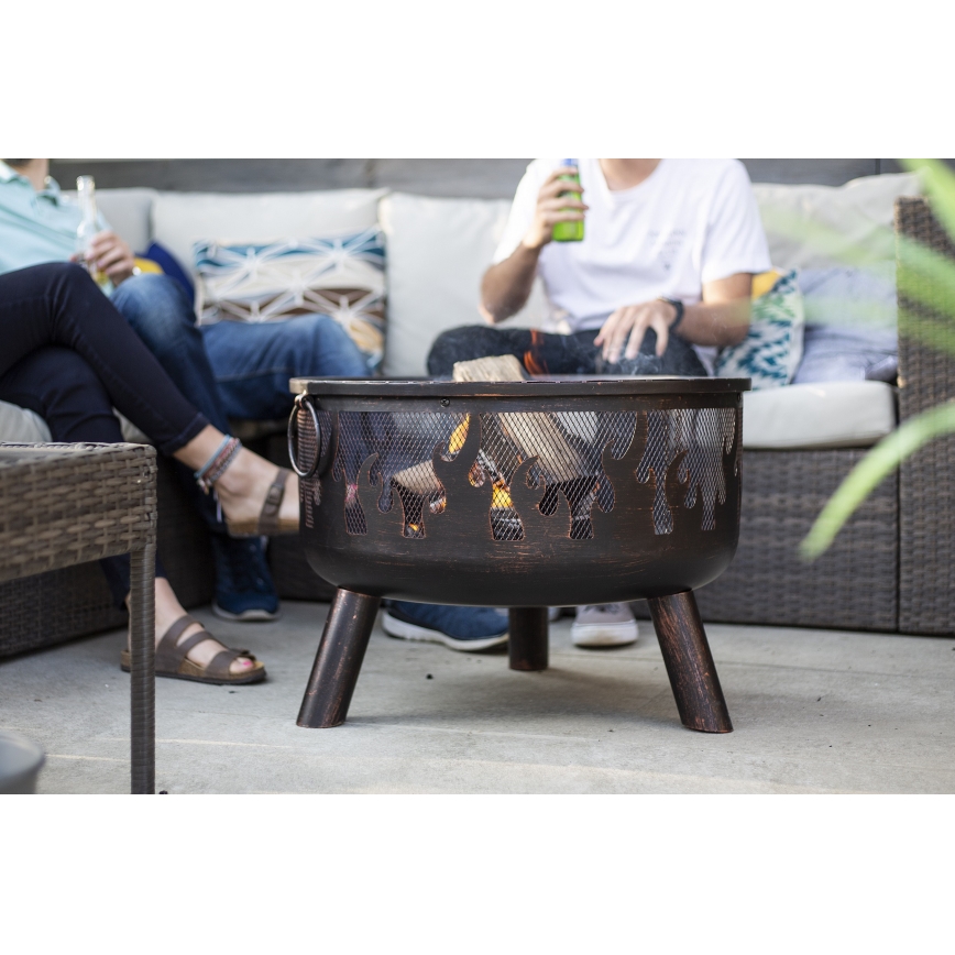 Hordozható fa tűzrakó WILDFIRE rácssal, átmérő 61 cm