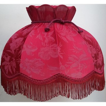 HORTENZIA textil lámpaernyő, bordó virág dekorral E27 átm.54 cm