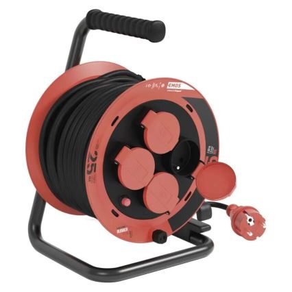 Hosszabbító dob 4 aljzattal 25m IP44 piros