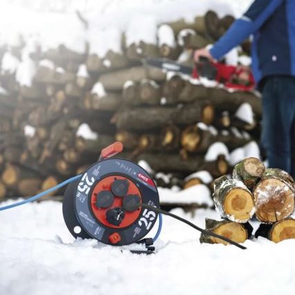 Hosszabbító dob 4 aljzattal 25m szilikon IP44