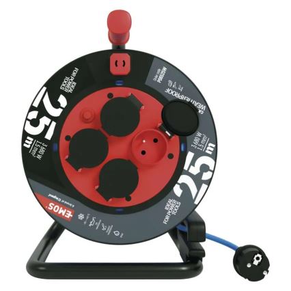 Hosszabbító dob 4 aljzattal 25m szilikon IP44