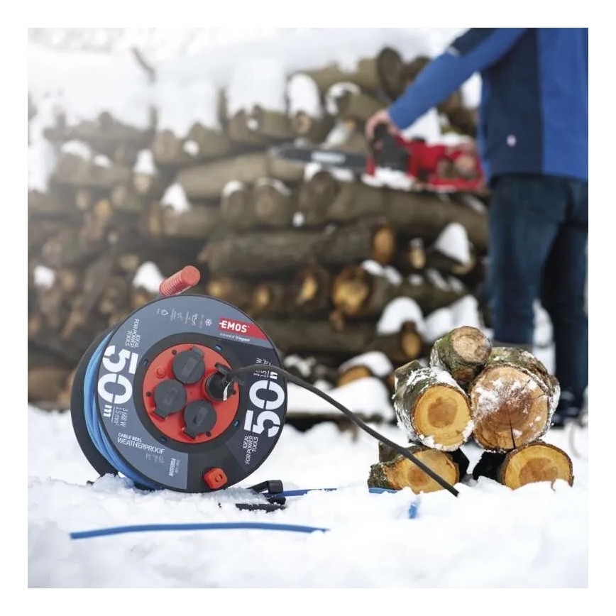 Hosszabbító dob 4 aljzattal 50m szilikon IP44