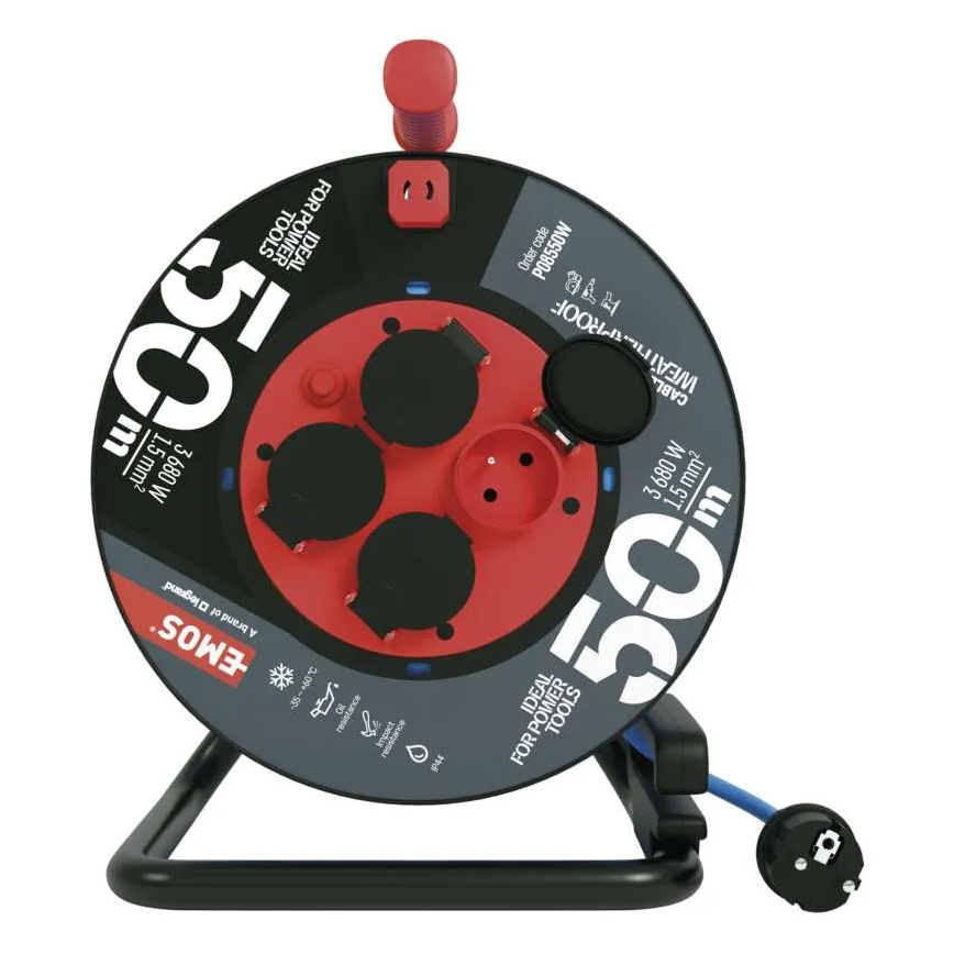 Hosszabbító dob 4 aljzattal 50m szilikon IP44