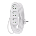 Hosszabbító kábel 3 pólusú 5 m fehér