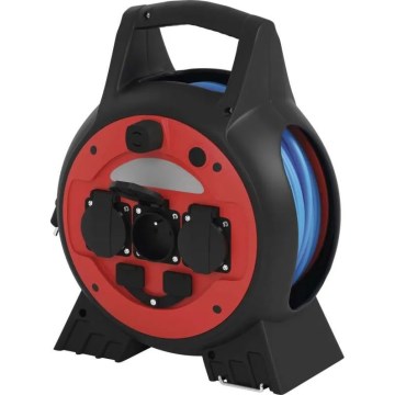 Hosszabbító kábel dobogón 3x 20 m piros/fekete IP44