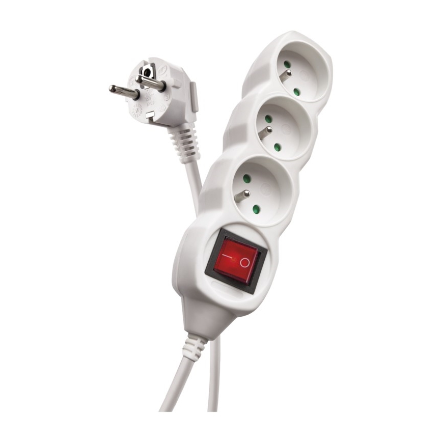 Hosszabbító kábel kapcsolóval 3Z 3m