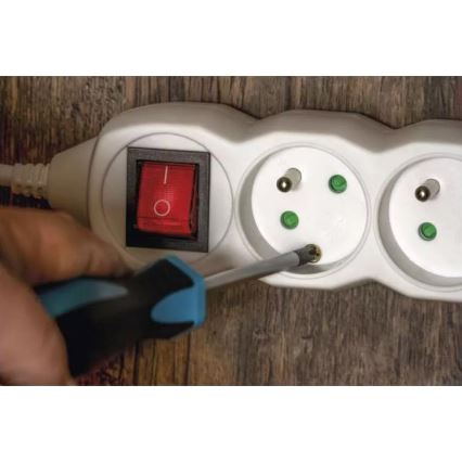 Hosszabbító kábel kapcsolóval 5Z 7m fehér