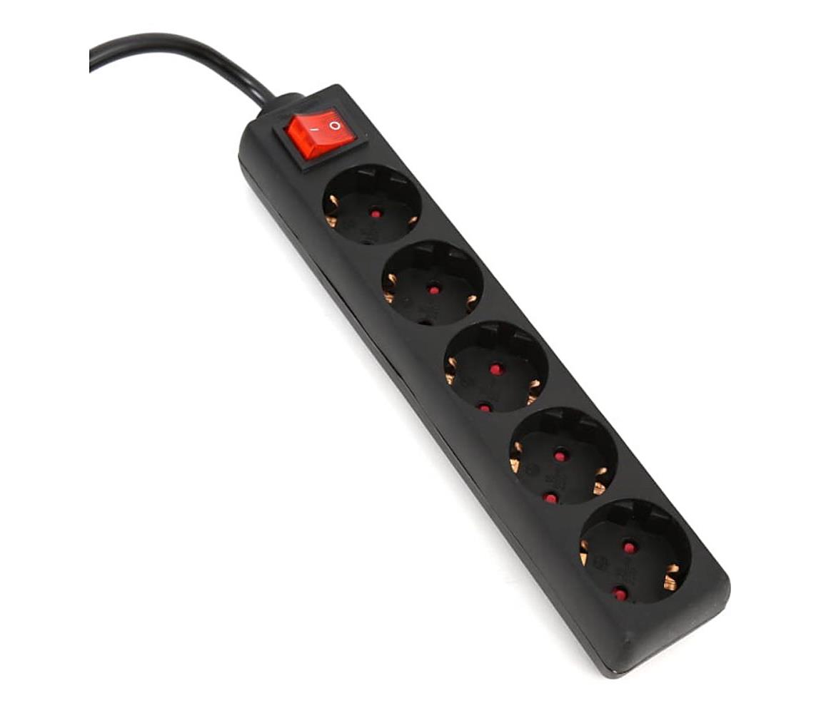 Hosszabbító kábel kapcsolóval 5Z F típus 5m SCHUKO fekete OL5G5