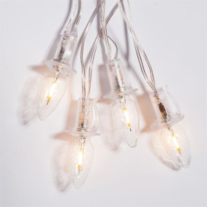 Bővítő LED kültéri  füzér CONE FILAMENT 20xE10 14m átlátszó/meleg fehér IP44, Csehországban készült