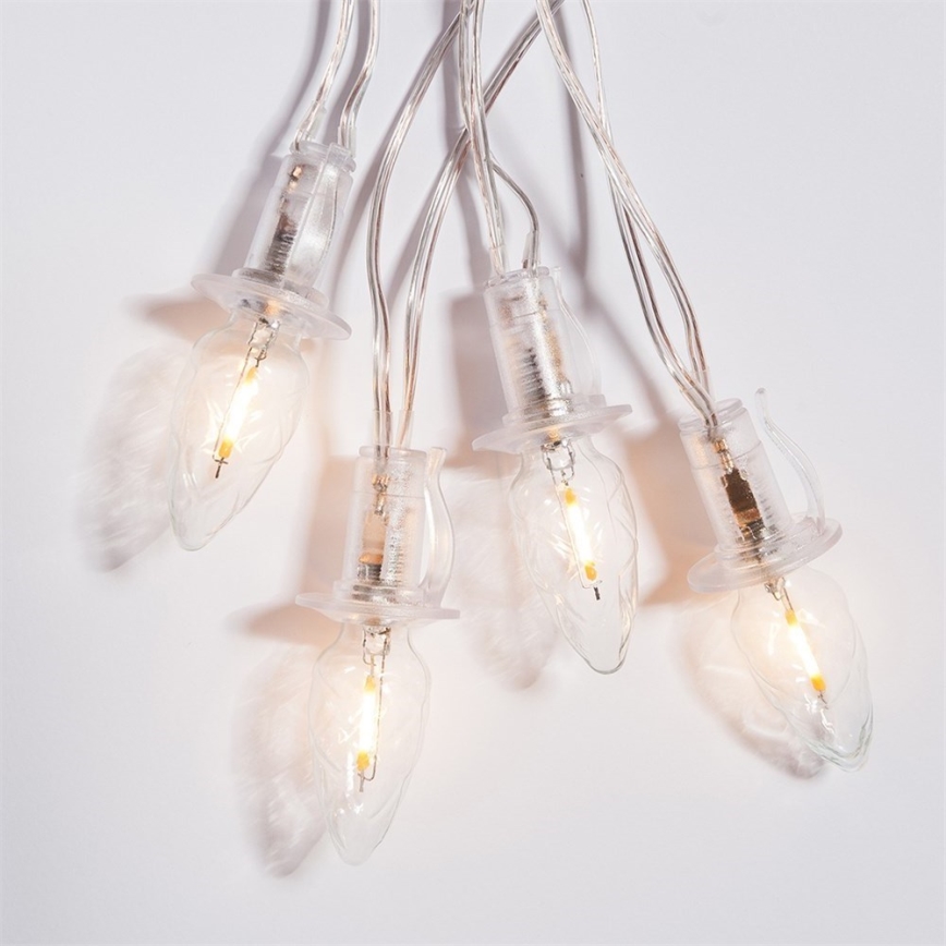 Bővítő LED kültéri  füzér CONE FILAMENT 20xE10 14m átlátszó/meleg fehér IP44, Csehországban készült