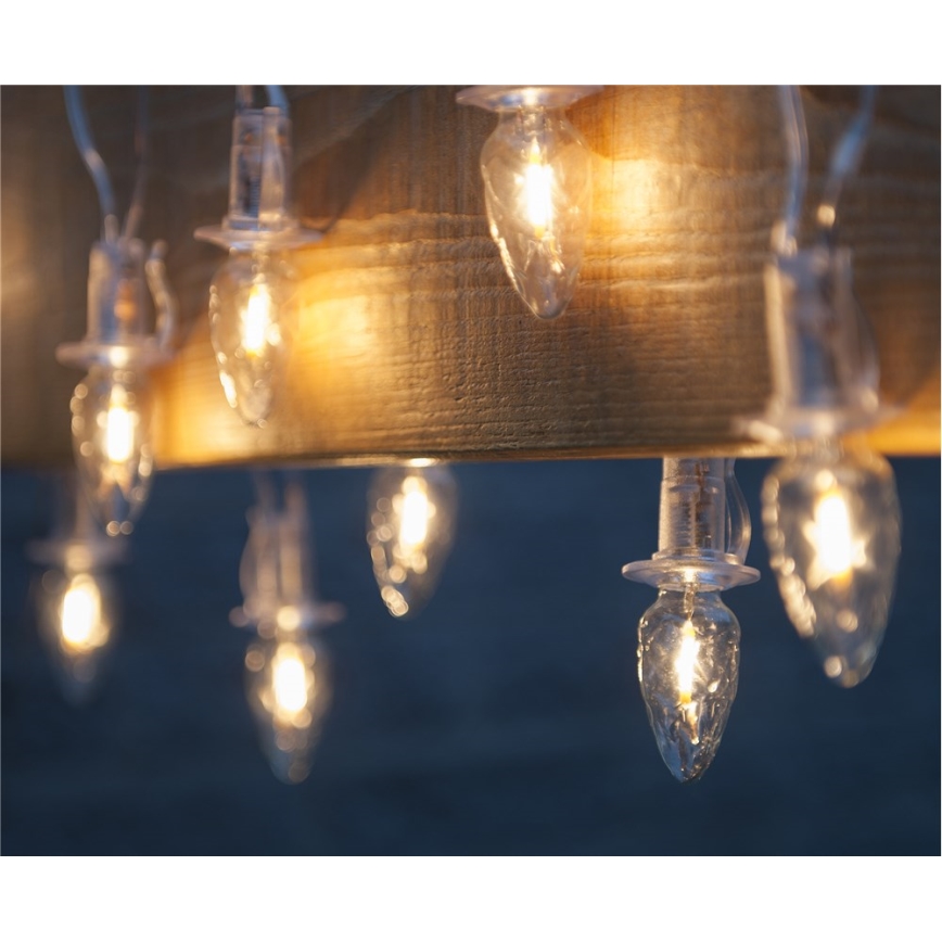 Bővítő LED kültéri  füzér CONE FILAMENT 20xE10 14m átlátszó/meleg fehér IP44, Csehországban készült