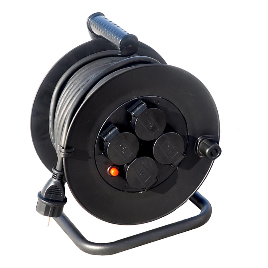 Hosszabbítókábel dobogón 25 m fekete IP44