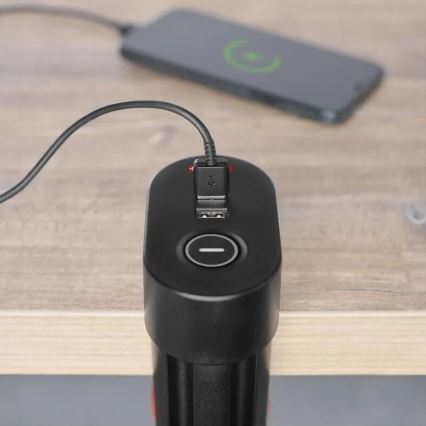 Hosszabító kábel asztali rögzítéssel 3Z + 3xUSB 1,5m fekete