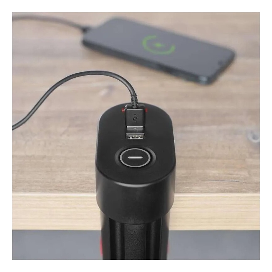 Hosszabító kábel asztali rögzítéssel 3Z + 3xUSB 1,5m fekete