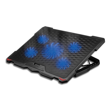 Hűtőpad laptophoz 5x ventilátor 2xUSB fekete