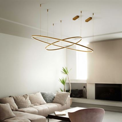 Ideal Lux - kábeles LED csillár ORACLE SLIM LED/37W/230V 3000K CRI 90 átmérő 70 cm arany