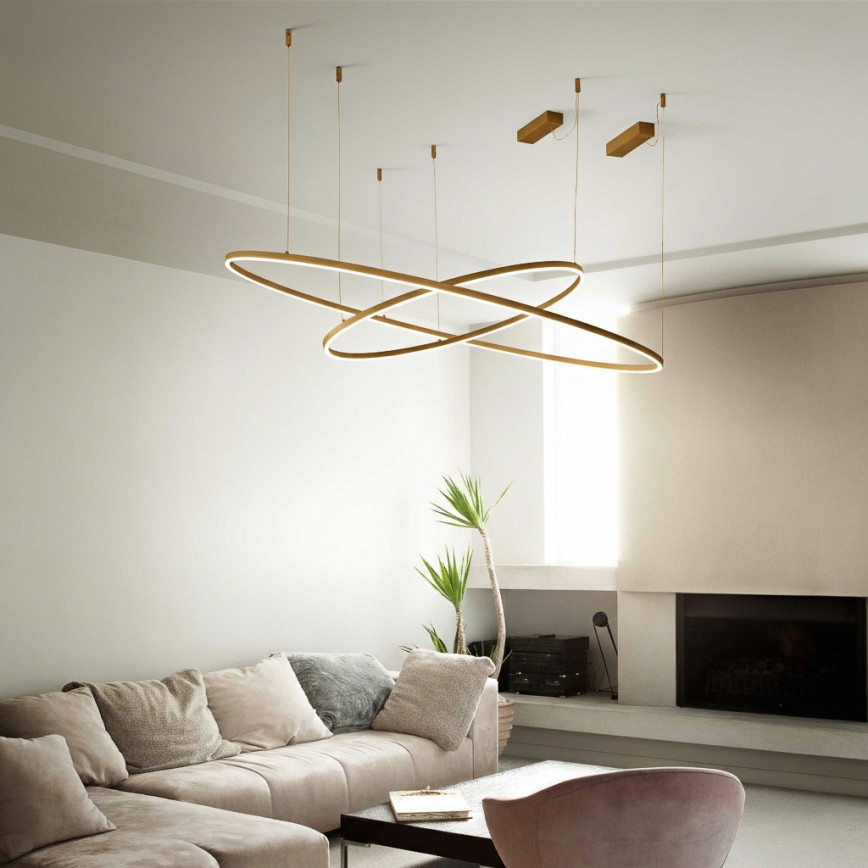Ideal Lux - kábeles LED csillár ORACLE SLIM LED/37W/230V 3000K CRI 90 átmérő 70 cm arany