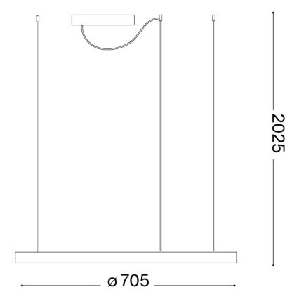 Ideal Lux - kábeles LED csillár ORACLE SLIM LED/37W/230V 3000K CRI 90 átmérő 70 cm arany