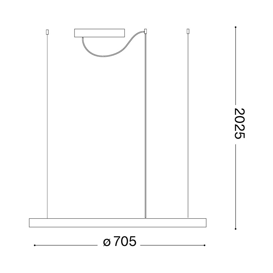 Ideal Lux - kábeles LED csillár ORACLE SLIM LED/37W/230V 3000K CRI 90 átmérő 70 cm arany