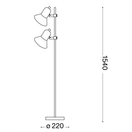 Ideal Lux - Állólámpa POLLY 2xE27/60W/230V ezüst