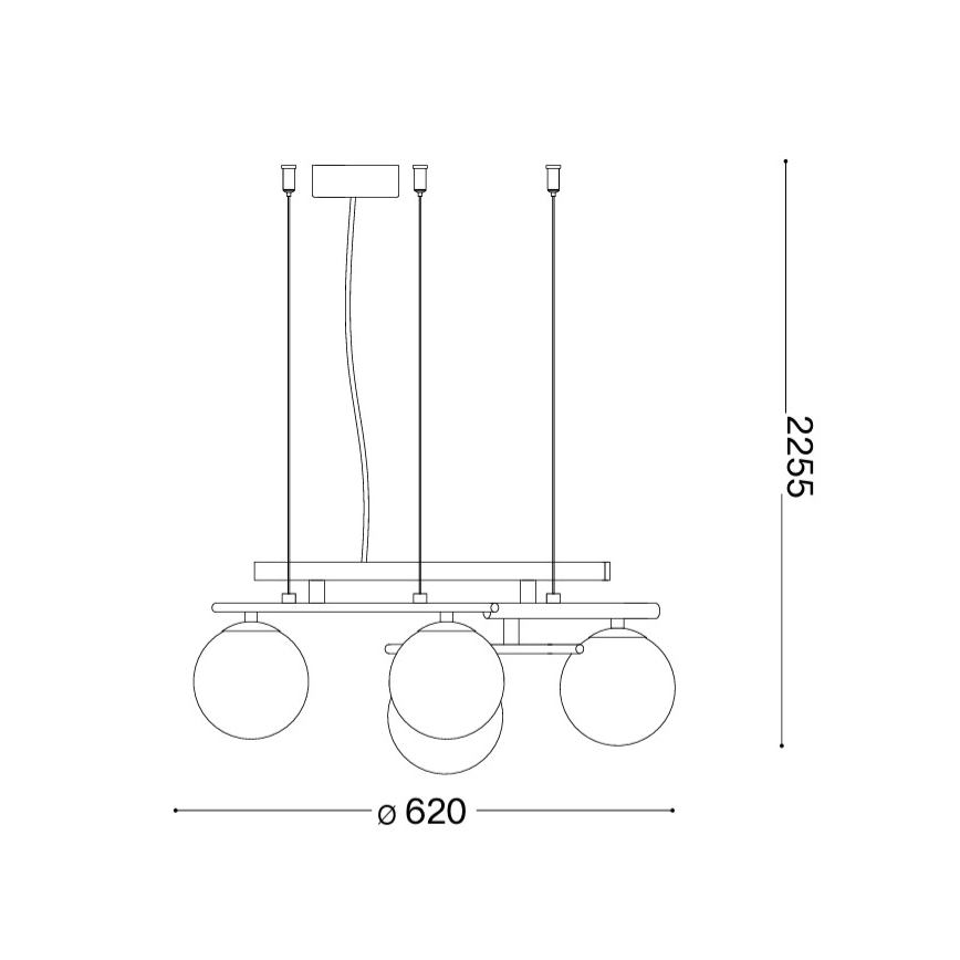 Ideal Lux - ATLAS kábeles LED csillár 4xG9/3W/230V, fekete