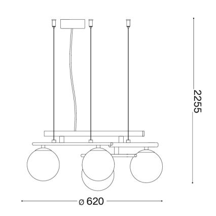 Ideal Lux - ATLAS LED csillár kábelen 4xG9/3W/230V arany