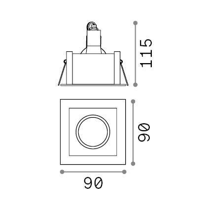 Ideal Lux - Beépíthető lámpatest FUNKY 1xGU10/50W/230V 9x9 cm fényes króm