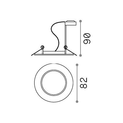 Ideal Lux - Beépíthető lámpatest SWING 1xGU10/28W/230V átm. 8,2 cm sárgaréz