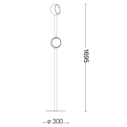 Ideal Lux - BLOOM állólámpa LED 2×5,5W/230V CRI 90 arany/füstbézs