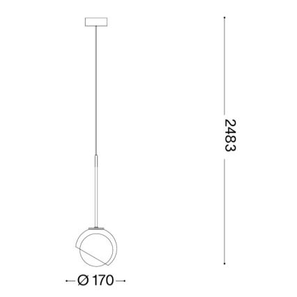 Ideal Lux - BLOOM kábeles függeszték 1xE27/42W/230V átmérő 17 cm arany/füstös bézs