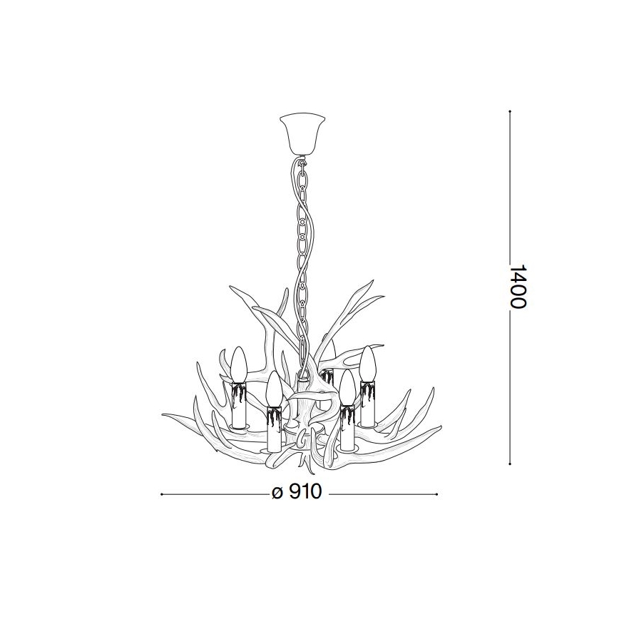 Ideal Lux - Csillár láncon CHALET 8xE14/40W/230V szarvasagancs