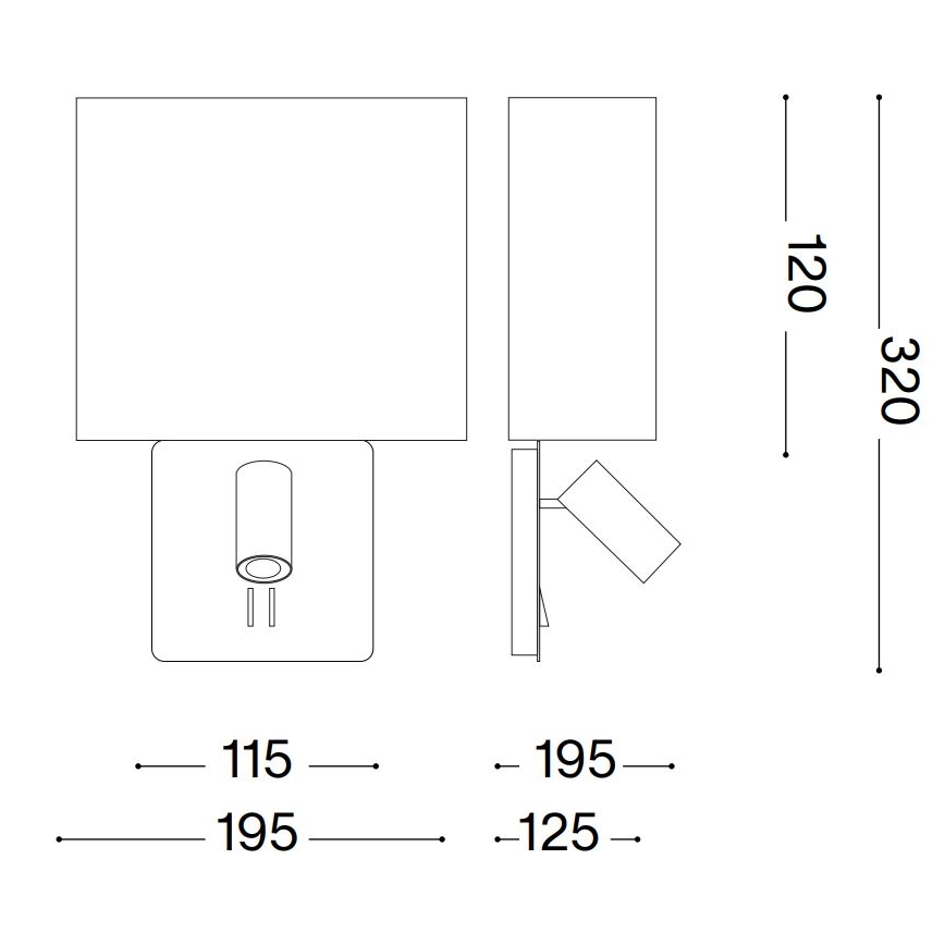 Ideal Lux - Csere lámpabúra fali lámpához GEA fehér