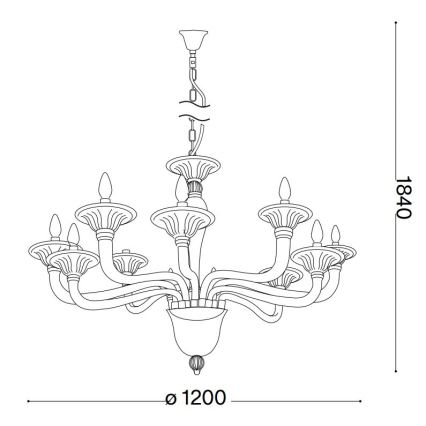 Ideal Lux - Csillár láncon BRIGITTA 12xE14/40W/230V átm. 120 cm átlátszó