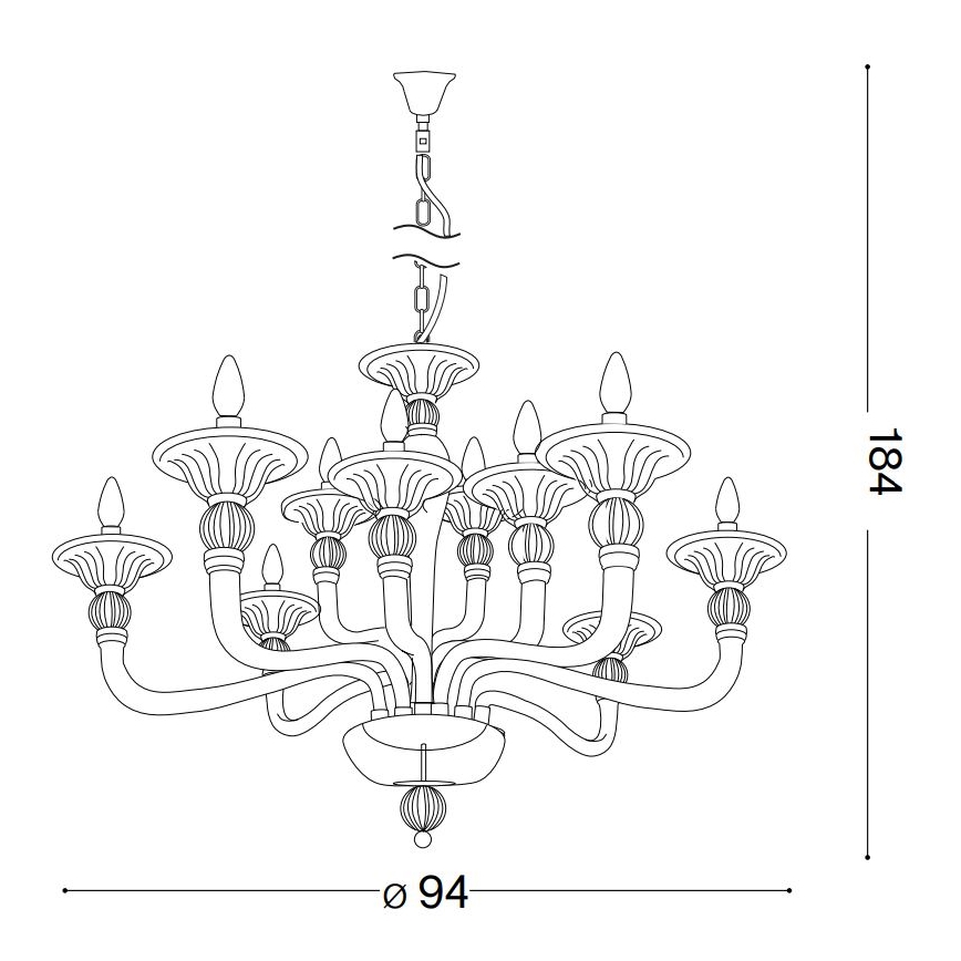 Ideal Lux - Csillár láncon DANIELI 12xE14/40W/230V átm. 94 cm átlátszó