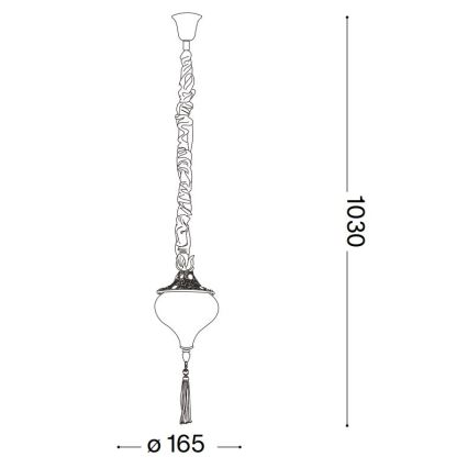 Ideal Lux - Csillár láncon HAREM 1xE27/42W/230V átm. 16,5 cm réz