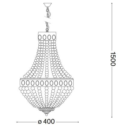 Ideal Lux - Csillár láncon MONET 5xE14/40W/230V átm. 40 cm kender/fehér