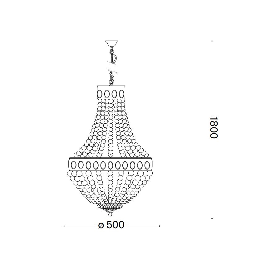 Ideal Lux - Csillár láncon MONET 6xE14/40W/230V átm. 50 cm kender/fehér