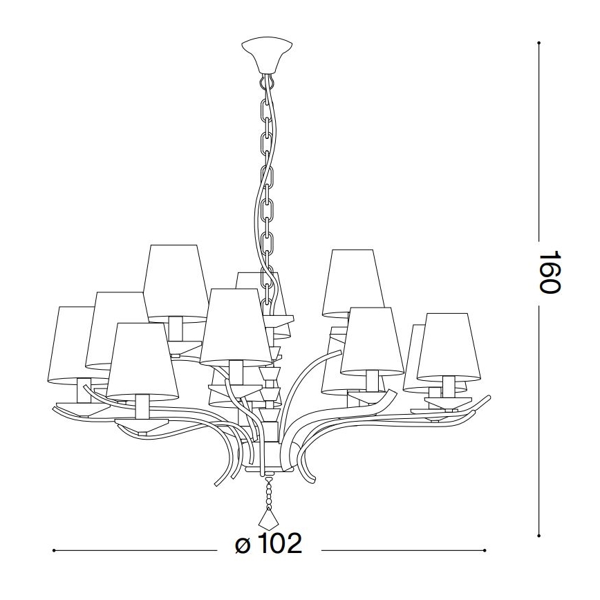 Ideal Lux - Kristály csillár láncon PEGASO 12xE14/28W/230V átm. 102 cm arany