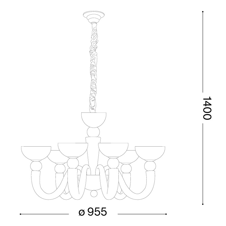 Ideal Lux - Csillár zsinóron BON BON 8xE14/40W/230V