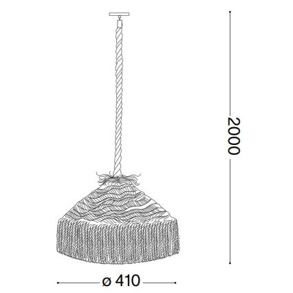 Ideal Lux - Csillár zsinóron CANAPA 1xE27/15W/230V átm. 41 cm barna