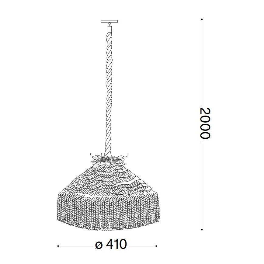 Ideal Lux - Csillár zsinóron CANAPA 1xE27/15W/230V átm. 41 cm barna