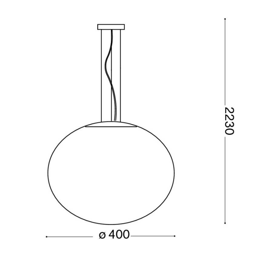 Ideal Lux - Csillár zsinóron CANDY 1xE27/42W/230V átm. 40 cm fehér