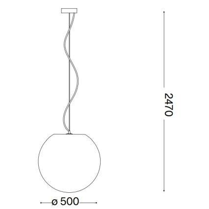 Ideal Lux - Csillár zsinóron CARTA 1xE27/25W/230V átm. 50 cm fehér