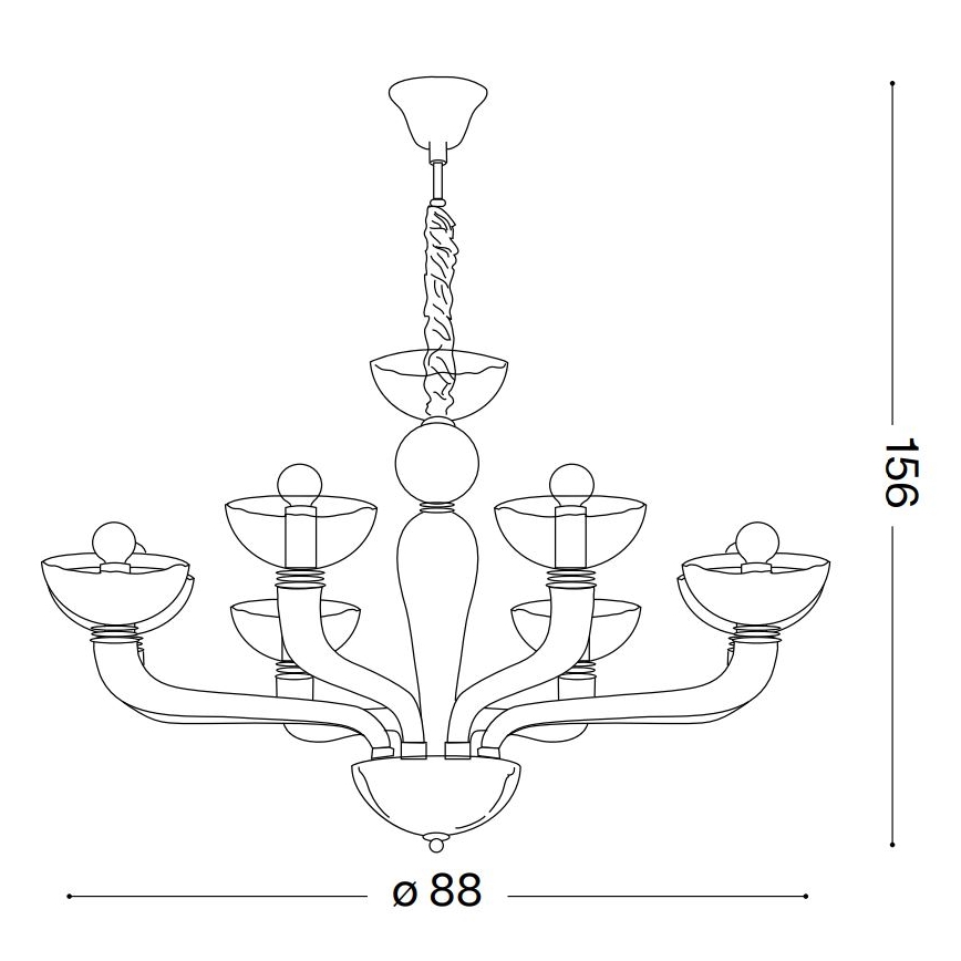Ideal Lux – Csillár zsinóron CASANOVA 8×E14/40W/230V